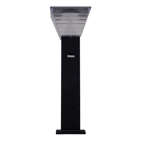 GLOBOSTAR® VEGGIE 12122 Φωτιστικό Κολωνάκι Κήπου LED 10W 500lm 120° με Ενσωματωμένο Φωτοβολταϊκό Panel 6V 2W & Επαναφορτιζόμενη Μπαταρία Li-ion 3.2V 6000mAh με Αισθητήρα Ημέρας-Νύχτας Αδιάβροχο IP65 All in One CCT 6000K-4500K-2700K - Μαύρο - Μ20 x Π20 ...