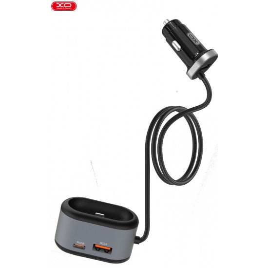 XO CC29 4 in 1 Φορτιστής Αυτοκινήτου (PD+QC3.0+2.4A+ TWS Gen 1/2 Lightning Charging Port) Μαύρο+γκρί - ledmania.gr