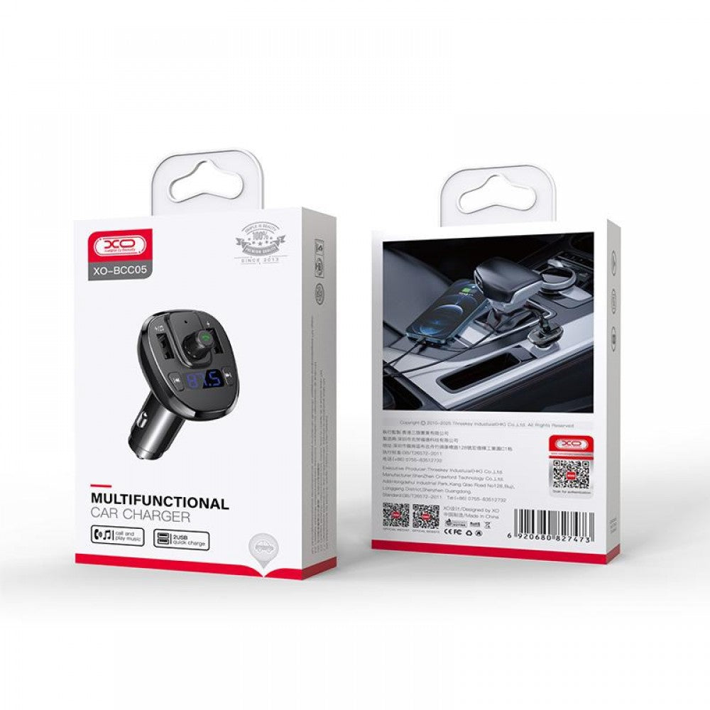 XO BCC05 Φορτιστής Αυτοκινήτου Bluetooth MP3 με TF card slot - ledmania.gr