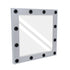 GloboStar® MAKEUP MIRROR-80x80-3 Μοντέρνος Καθρέπτης Μακιγιάζ με Πλαίσιο Φυσικού Ξύλου με Διακόπτη On/Off 12 x E27 AC220-240V - Μ80 x Π7 x Υ80cm - Γκρι Τσιμέντου - ledmania.gr