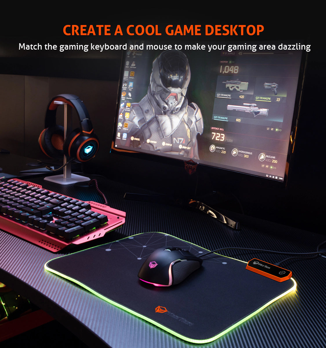 Meetion MT-PD120 Φωτιζόμενο Gaming Mouse Pad - ledmania.gr