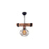 GloboStar® STARLO 201-0004 Vintage Κρεμαστό Φωτιστικό Ράγα Μονόφωτο 1 x E27 IP20 Μπεζ Ξύλο με Μαύρο Μέταλλο - Μ30 x Π15 x Υ60cm - ledmania.gr