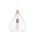 GLOBOSTAR® RADIARO 201-0014 Vintage Κρεμαστό Φωτιστικό Οροφής με Ντουί 1 x E27 AC 220-240V IP20 - Λευκό & Χάλκινο - Μ26 x Π26 x Υ35cm