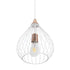 GLOBOSTAR® RADIARO 201-0014 Vintage Κρεμαστό Φωτιστικό Οροφής με Ντουί 1 x E27 AC 220-240V IP20 - Λευκό & Χάλκινο - Μ26 x Π26 x Υ35cm