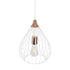 GLOBOSTAR® RADIARO 201-0014 Vintage Κρεμαστό Φωτιστικό Οροφής με Ντουί 1 x E27 AC 220-240V IP20 - Λευκό & Χάλκινο - Μ26 x Π26 x Υ35cm