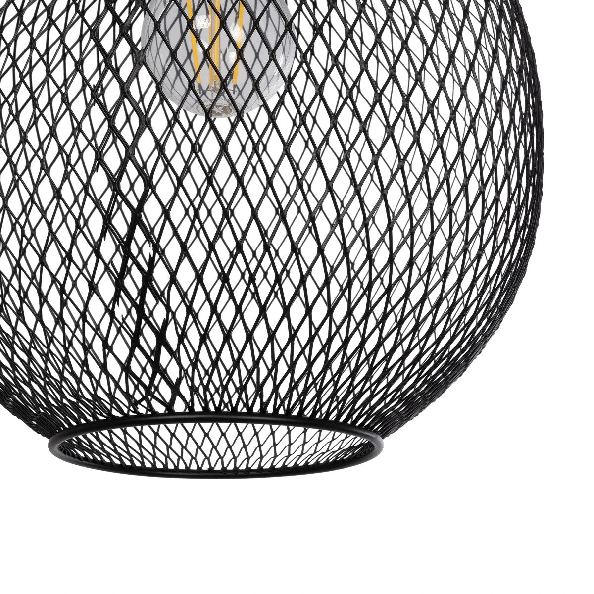 GLOBOSTAR® WIRE LE-201-0019 Μοντέρνο Κρεμαστό Φωτιστικό Οροφής με Ντουί 1 x E27 AC 220-240V IP20 - Μαύρο & Χρυσό - Μ25 x Π25 x Υ32cm