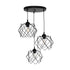 GLOBOSTAR® DAZLA 201-0024 Vintage Κρεμαστό Φωτιστικό Οροφής με Ντουί 3 x E27 AC 220-240V IP20 - Μαύρο - Μ47 x Π47 x Υ60cm