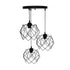 GLOBOSTAR® DAZLA 201-0024 Vintage Κρεμαστό Φωτιστικό Οροφής με Ντουί 3 x E27 AC 220-240V IP20 - Μαύρο - Μ47 x Π47 x Υ60cm