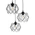 GLOBOSTAR® DAZLA 201-0024 Vintage Κρεμαστό Φωτιστικό Οροφής με Ντουί 3 x E27 AC 220-240V IP20 - Μαύρο - Μ47 x Π47 x Υ60cm