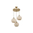 GloboStar® ILLUMIO 201-0027 Vintage Κρεμαστό Φωτιστικό Μπάλα Τρίφωτο 3 x E27 IP20 Χρυσό Μέταλλο με Μπεζ Σχοινί - Μ30 x Π30 x Υ70cm - ledmania.gr