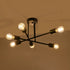 GLOBOSTAR® LAMIRA 201-0029 Μοντέρνο Φωτιστικό Οροφής με Ντουί 6 x E27 AC 220-240V IP20 - Μαύρο - Μ51 x Π51 x Υ7cm