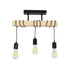 GLOBOSTAR® LUCITA 201-0031 Vintage Φωτιστικό Οροφής με Ντουί 3 x E27 AC 220-240V IP20 - Μαύρο & Μπεζ - Μ50 x Π27 x Υ112cm