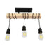 GLOBOSTAR® LUCITA 201-0031 Vintage Φωτιστικό Οροφής με Ντουί 3 x E27 AC 220-240V IP20 - Μαύρο & Μπεζ - Μ50 x Π27 x Υ112cm