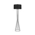 GloboStar® NOVA 201-0039 Μοντέρνο Επιδαπέδιο Φωτιστικό 1 x E27 IP20 Ασημί Μεταλλό με Μαύρο Ύφασμα - Μ38 x Π38 x Υ155cm - ledmania.gr