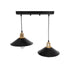 GloboStar® LUCANA 201-0043 Vintage Κρεμαστό Φωτιστικό Ράγα Δίφωτο 2 x E27 IP20 Μαύρο Μέταλλο - Μ40 x Π25 x Υ75cm - ledmania.gr