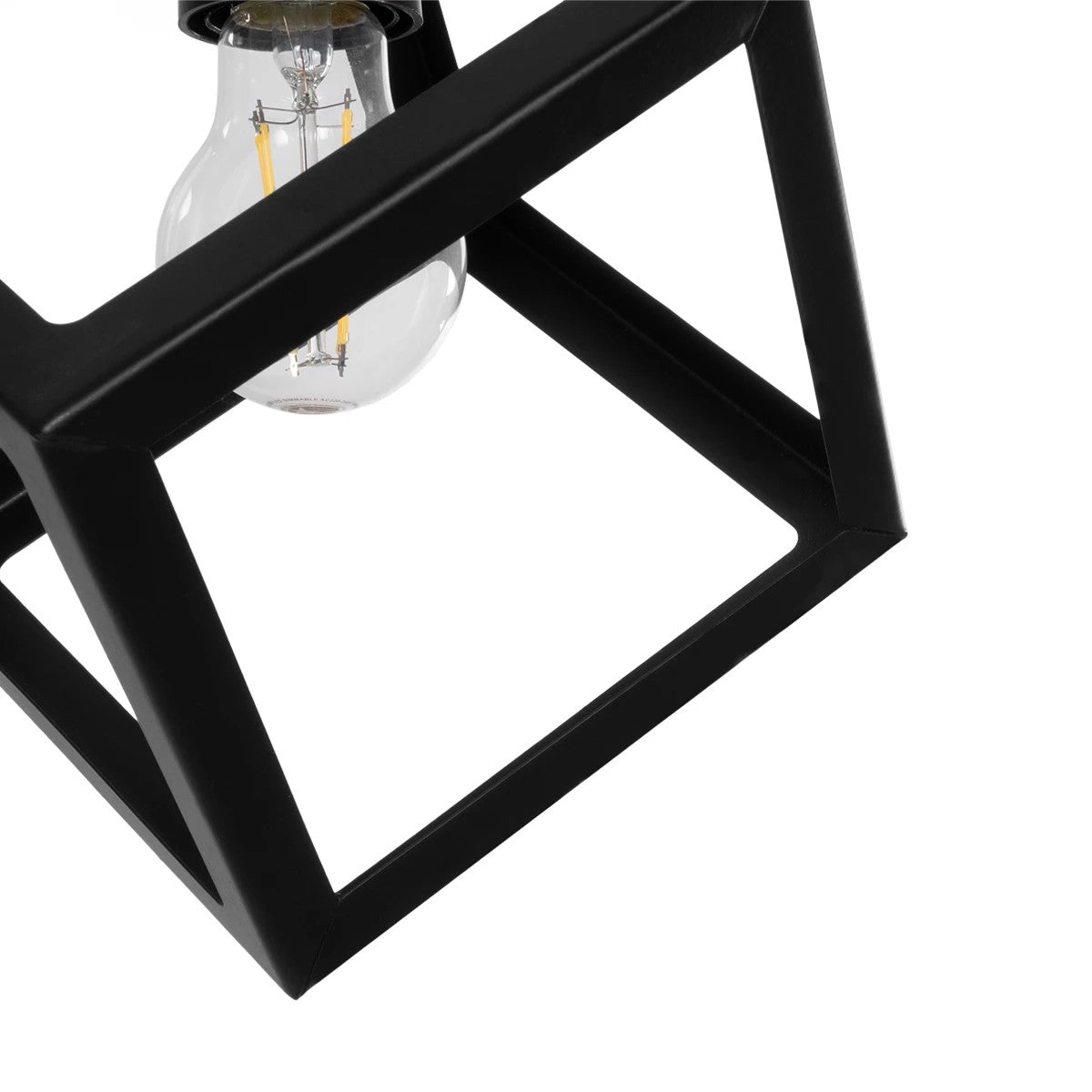 GLOBOSTAR® DISE 201-0049 Μοντέρνο Κρεμαστό Φωτιστικό Οροφής με Ντουί 1 x E27 AC 220-240V IP20 - Μαύρο - Μ28 x Π28 x Υ29cm