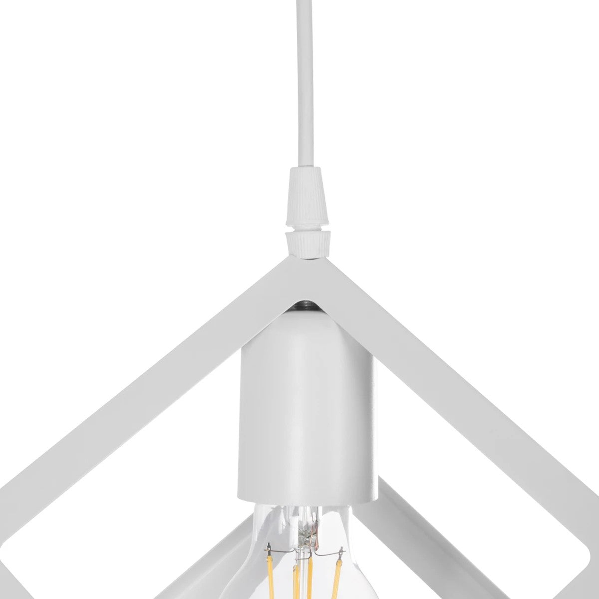 GLOBOSTAR® DISE 201-0052 Μοντέρνο Κρεμαστό Φωτιστικό Οροφής με Ντουί 1 x E27 AC 220-240V IP20 - Λευκό - Μ28 x Π28 x Υ31cm - ledmania.gr