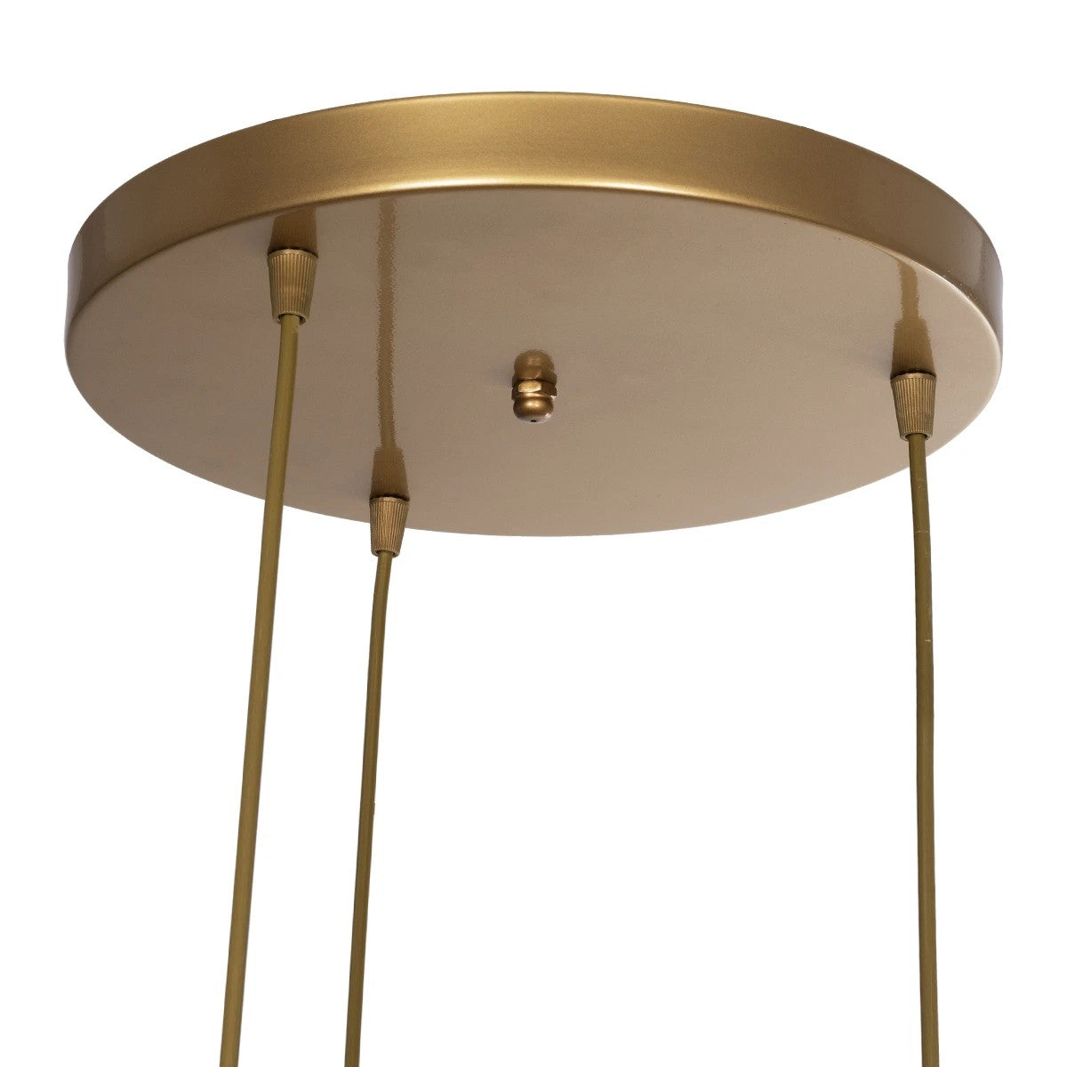 GloboStar® DISE 201-0057 Μοντέρνο Κρεμαστό Φωτιστικό Κύβος Τρίφωτο 3 x E27 IP20 Χρυσό Μέταλλο - Μ48 x Π48 x Υ65cm - ledmania.gr