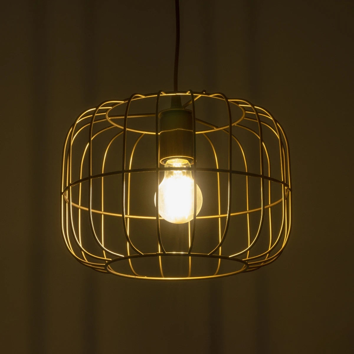 GLOBOSTAR® LUCANA 201-0074 Vintage Κρεμαστό Φωτιστικό Οροφής με Ντουί 1 x E27 AC 220-240V IP20 - Χρυσό - Μ29 x Π29 x Υ23cm