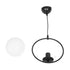 GLOBOSTAR® CIRCLE 201-0075 Vintage Κρεμαστό Φωτιστικό Οροφής με Ντουί 1 x E27 AC 220-240V IP20 - Μαύρο & Λευκό - Μ26 x Π26 x Υ29cm