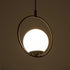 GLOBOSTAR® CIRCLE 201-0075 Vintage Κρεμαστό Φωτιστικό Οροφής με Ντουί 1 x E27 AC 220-240V IP20 - Μαύρο & Λευκό - Μ26 x Π26 x Υ29cm