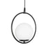GLOBOSTAR® CIRCLE 201-0075 Vintage Κρεμαστό Φωτιστικό Οροφής με Ντουί 1 x E27 AC 220-240V IP20 - Μαύρο & Λευκό - Μ26 x Π26 x Υ29cm