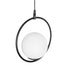 GLOBOSTAR® CIRCLE 201-0075 Vintage Κρεμαστό Φωτιστικό Οροφής με Ντουί 1 x E27 AC 220-240V IP20 - Μαύρο & Λευκό - Μ26 x Π26 x Υ29cm