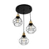 GLOBOSTAR® NOVARAY 201-0083 Vintage Κρεμαστό Φωτιστικό Οροφής με Ντουί 3 x E27 AC 220-240V IP20 - Μαύρο & Χρυσό - Μ40 x Π40 x Υ50cm
