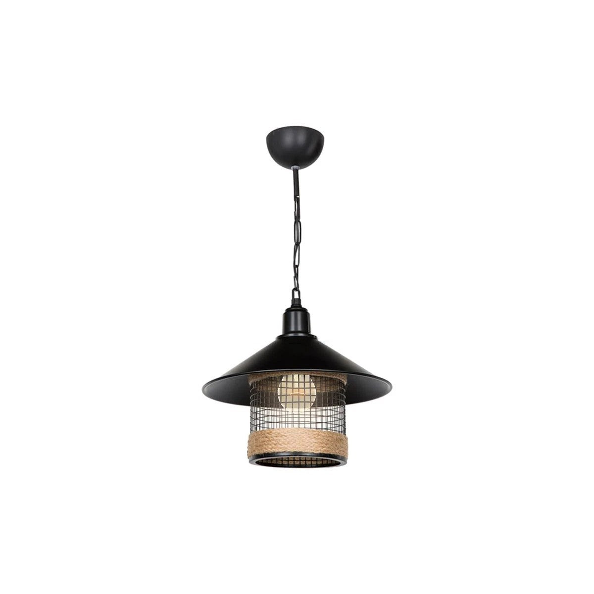 GloboStar® GLORA 201-0090 Vintage Κρεμαστό Φωτιστικό Καμπάνα Μονόφωτο 1 x E27 IP20 Μαύρο Μέταλλο - Μ30 x Π30 x Υ54cm - ledmania.gr