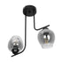 GloboStar® GLOSSA 201-0091 Vintage Φωτιστικό Οροφής Μπάλα Δίφωτο 2 x E27 IP20 Μαύρο Μέταλλο με Μαύρο Φιμέ Γυαλί - Μ40 x Π15 x Υ17cm - ledmania.gr