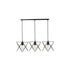 GloboStar® GLIND Vintage 201-0092 Κρεμαστό Φωτιστικό Ράγα Τρίφωτο 3 x E27 IP20 Μαύρο Μέταλλο - Μ55 x Π25 x Υ70cm - ledmania.gr