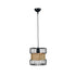 GloboStar® ORB 201-0096 Vintage Κρεμαστό Φωτιστικό Πλέγμα Μονόφωτο 1 x E27 IP20 Μαύρο Μέταλλο με Μπεζ Σχοινί - Μ28 x Π28 x Υ80cm - ledmania.gr