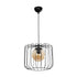 GLOBOSTAR® FLAMIA 201-0099 Vintage Κρεμαστό Φωτιστικό Οροφής με Ντουί 1 x E27 AC 220-240V IP20 - Μαύρο & Μελί - Μ31 x Π31 x Υ29cm