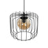 GLOBOSTAR® FLAMIA 201-0099 Vintage Κρεμαστό Φωτιστικό Οροφής με Ντουί 1 x E27 AC 220-240V IP20 - Μαύρο & Μελί - Μ31 x Π31 x Υ29cm
