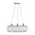 GLOBOSTAR® RAZIA 201-0101 Vintage Κρεμαστό Φωτιστικό Οροφής με Ντουί 3 x E27 AC 220-240V IP20 - Ασημί & Διάφανο - Μ60 x Π30 x Υ25cm
