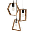 GloboStar® EMBER 201-0102 Vintage Κρεμαστό Φωτιστικό Φιγούρα Τρίφωτο 3 x E27 IP20 Μαύρο Μέταλλο με Καφέ Ξύλο - Μ50 x Π50 x Υ70cm - ledmania.gr