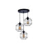 GloboStar® RAYNO 201-0108 Vintage Κρεμαστό Φωτιστικό Πλέγμα Τρίφωτο 3 x E27 IP20 Μαύρο Μέταλλο - Μ40 x Π40 x Υ60cm - ledmania.gr