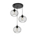 GLOBOSTAR® FLAMIA 201-0109 Vintage Κρεμαστό Φωτιστικό Οροφής με Ντουί 3 x E27 AC 220-240V IP20 - Μαύρο - Μ44 x Π44 x Υ66cm