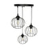 GLOBOSTAR® FLAMIA 201-0109 Vintage Κρεμαστό Φωτιστικό Οροφής με Ντουί 3 x E27 AC 220-240V IP20 - Μαύρο - Μ44 x Π44 x Υ66cm