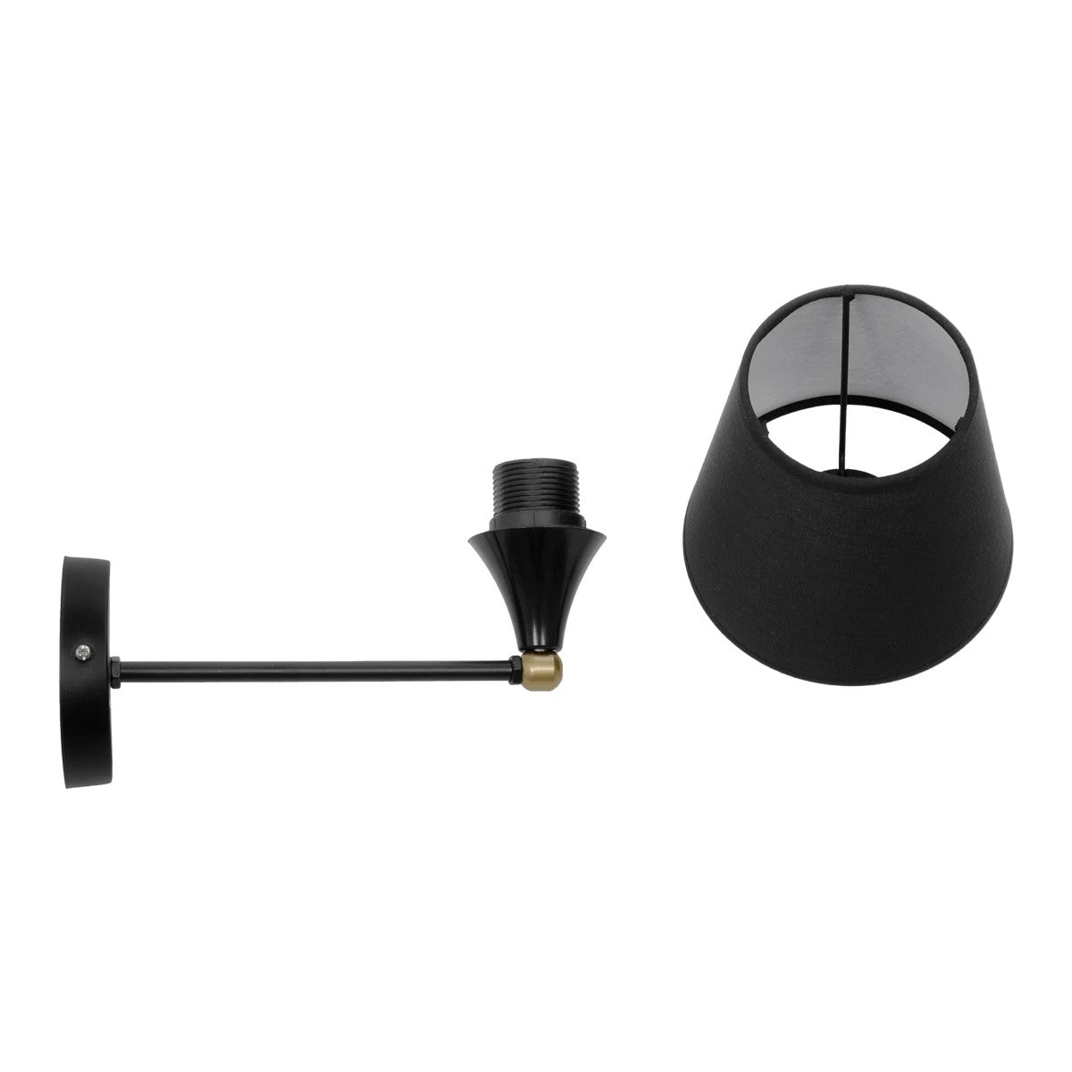 GLOBOSTAR® BLAKI 201-0115 Μοντέρνο Φωτιστικό Τοίχου - Απλίκα με Ντουί 1 x E27 AC 220-240V IP20 - Μαύρο - Μ40 x Π15 x Υ20cm - ledmania.gr