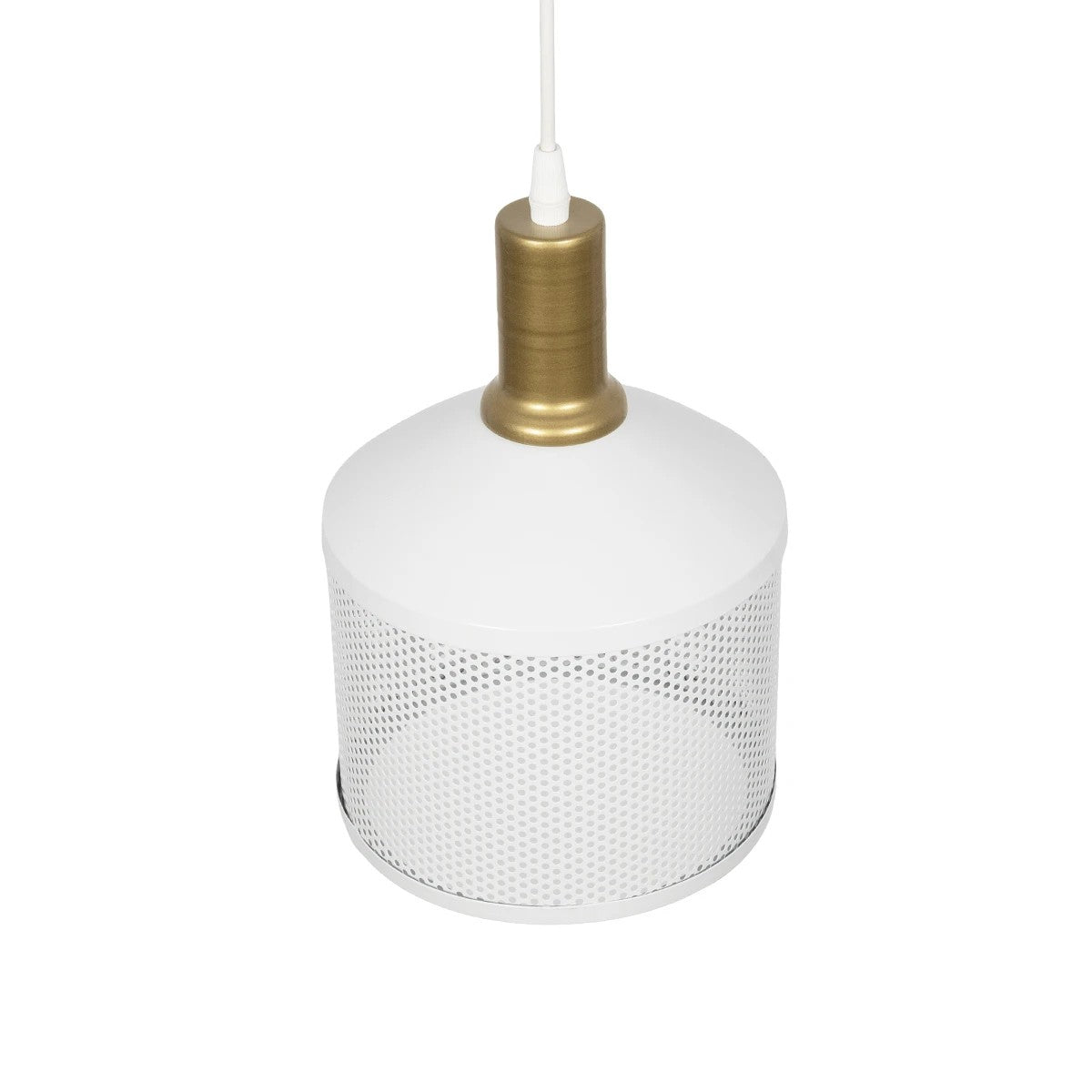 GLOBOSTAR® NETO 201-0129 Μοντέρνο Κρεμαστό Φωτιστικό Οροφής με Ντουί 1 x E27 AC 220-240V IP20 - Χρυσό & Λευκό - Μ18 x Π18 x Υ70cm