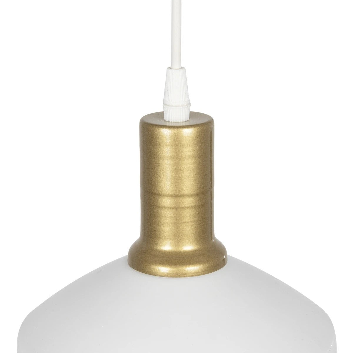GLOBOSTAR® NETO 201-0129 Μοντέρνο Κρεμαστό Φωτιστικό Οροφής με Ντουί 1 x E27 AC 220-240V IP20 - Χρυσό & Λευκό - Μ18 x Π18 x Υ70cm