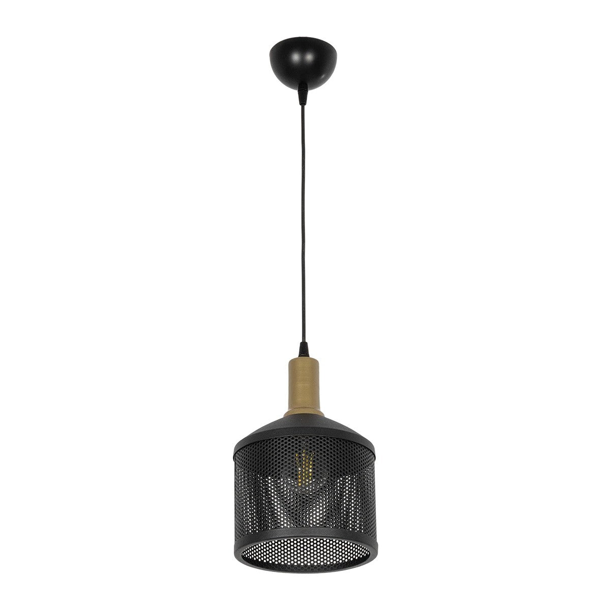 GLOBOSTAR® NETO 201-0130 Μοντέρνο Κρεμαστό Φωτιστικό Οροφής με Ντουί 1 x E27 AC 220-240V IP20 - Χρυσό & Μαύρο - Μ18 x Π18 x Υ70cm
