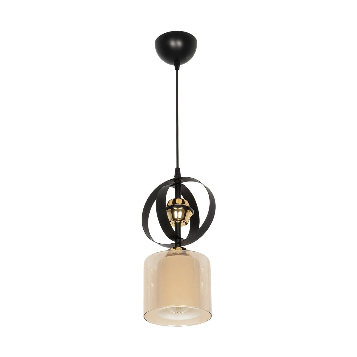 GLOBOSTAR® ZENIA 201-0134 Vintage Κρεμαστό Φωτιστικό Οροφής με Ντουί 1 x E27 AC 220-240V IP20 - Μαύρο - Μ16 x Π16 x Υ70cm