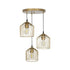 GLOBOSTAR® FLIXIO 201-0138 Vintage Κρεμαστό Φωτιστικό Οροφής με Ντουί 3 x E27 AC 220-240V IP20 - Χρυσό - Μ30 x Π30 x Υ70cm