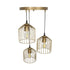 GLOBOSTAR® FLIXIO 201-0138 Vintage Κρεμαστό Φωτιστικό Οροφής με Ντουί 3 x E27 AC 220-240V IP20 - Χρυσό - Μ30 x Π30 x Υ70cm
