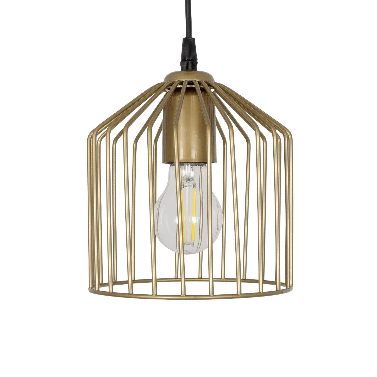 GLOBOSTAR® FLIXIO 201-0138 Vintage Κρεμαστό Φωτιστικό Οροφής με Ντουί 3 x E27 AC 220-240V IP20 - Χρυσό - Μ30 x Π30 x Υ70cm