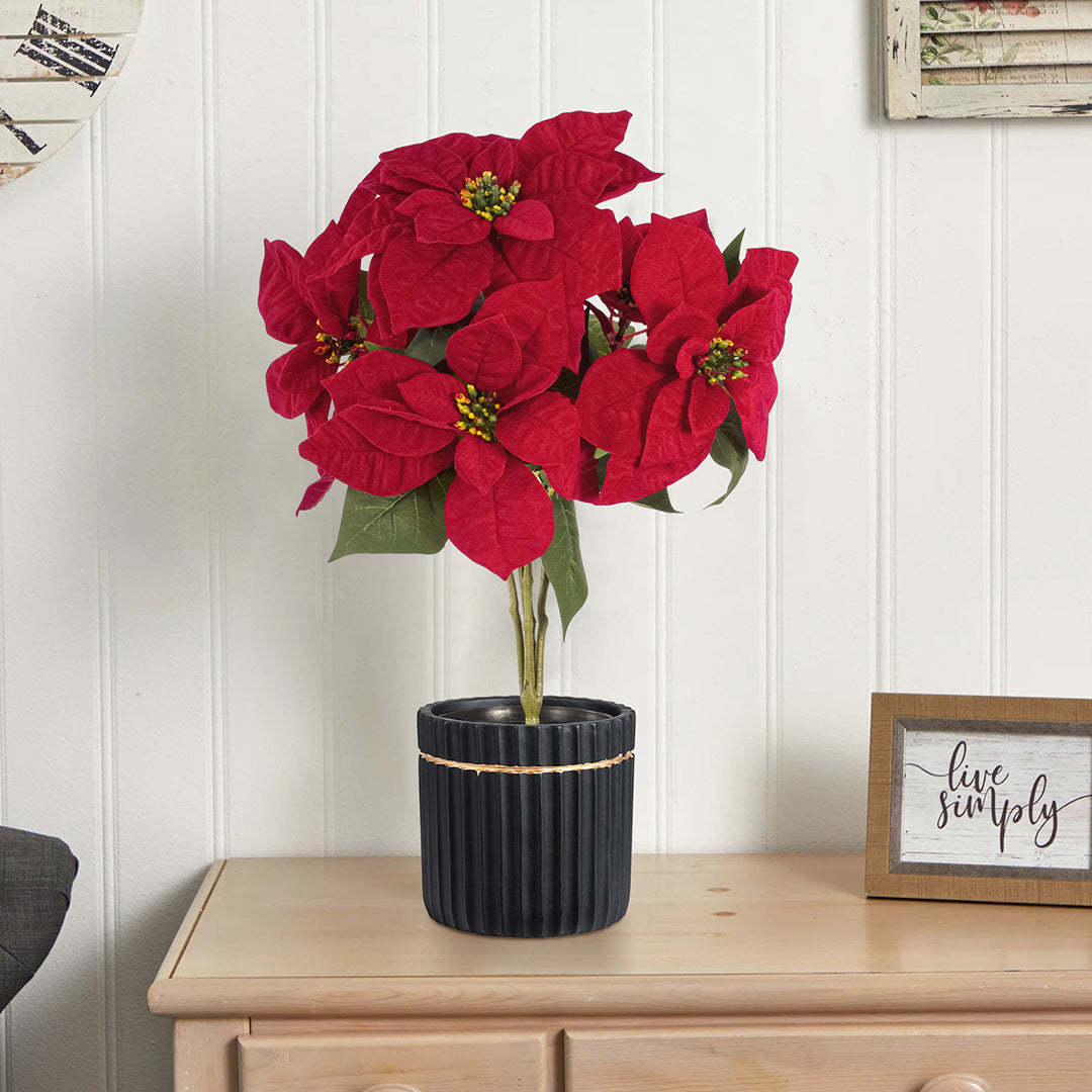 GloboStar® Artificial Garden CHRISTMASS FLOWER EUPHORBIA 20365 Τεχνητό Διακοσμητικό Χριστουγεννιάτικο Λουλούδι Αλεξανδρινό Υ49cm - ledmania.gr