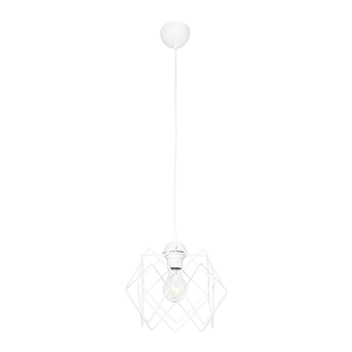 GLOBOSTAR® VORTEX 203-0001 Μοντέρνο Κρεμαστό Φωτιστικό Οροφής με Ντουί 1 x E27 AC 220-240V IP20 - Λευκό - Μ23.5 x Π23.5 x Υ20cm - ledmania.gr