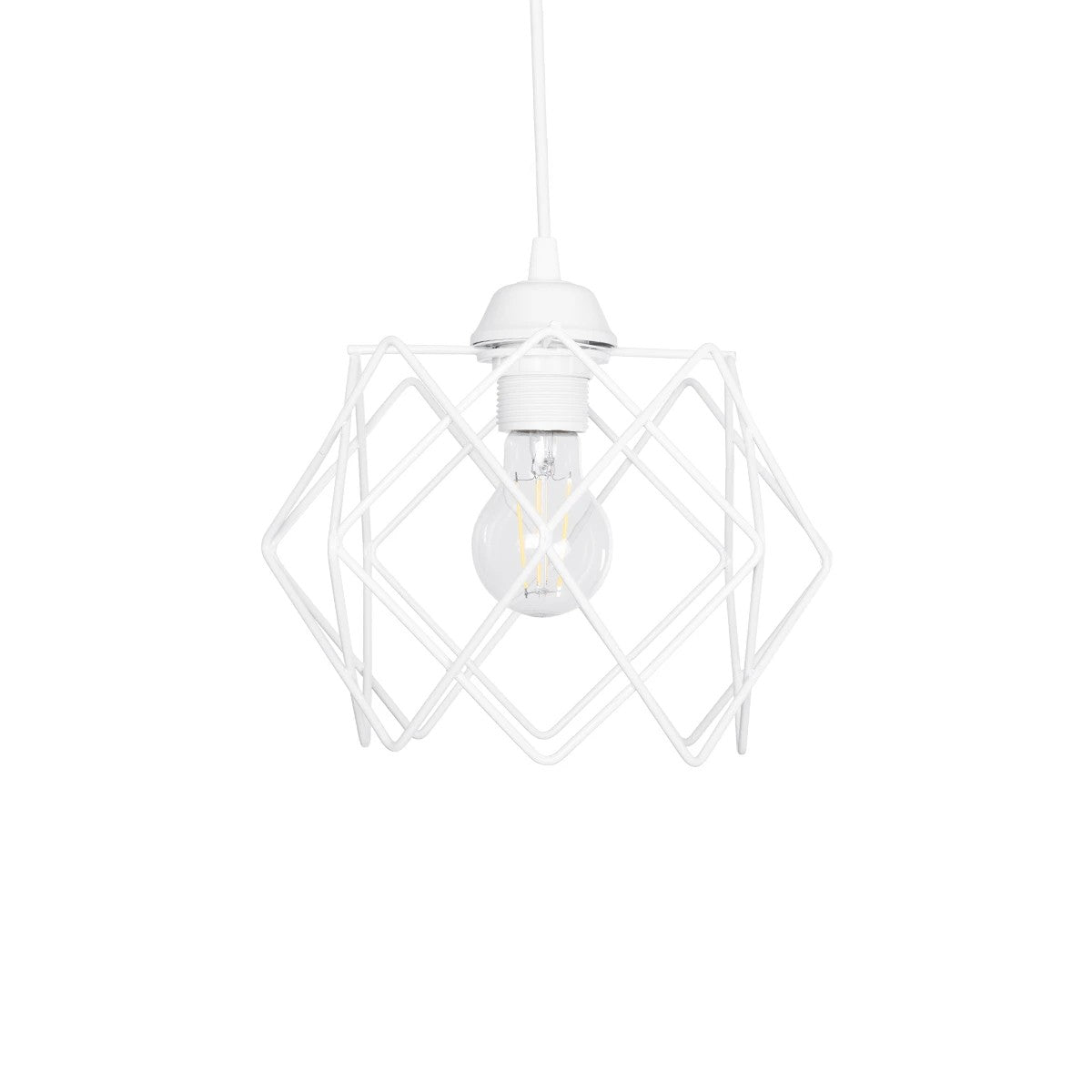 GLOBOSTAR® VORTEX 203-0001 Μοντέρνο Κρεμαστό Φωτιστικό Οροφής με Ντουί 1 x E27 AC 220-240V IP20 - Λευκό - Μ23.5 x Π23.5 x Υ20cm - ledmania.gr
